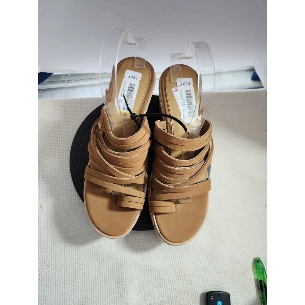Donald Pliner 9.5 Espadrille Heel Platform Slide Wedge Suede Boho Strappy Sandal
